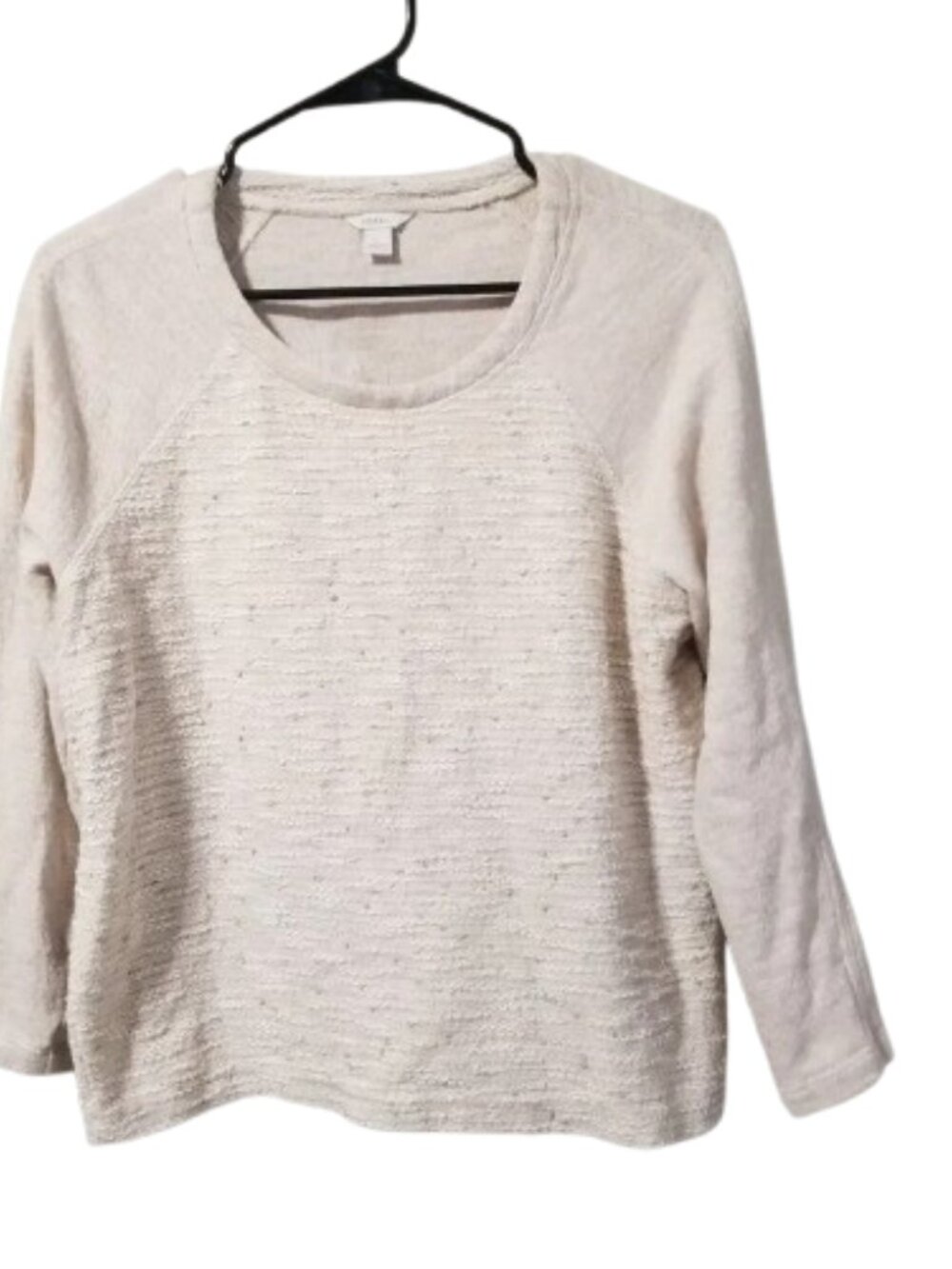 Fossil Long Sleeve Crop Top Tan Blouse Women's Large